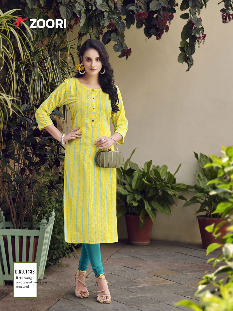 Zoori Akshara Vol 22 Rayon Printed Fancy Straight Kurtis