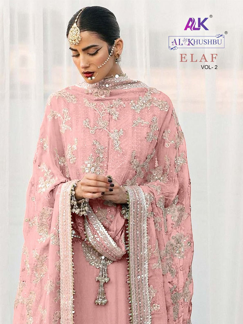 Al Khushbu Elaf Vol 2 Georgette With Heavy Embroidery Work Pakistani Suits Collection