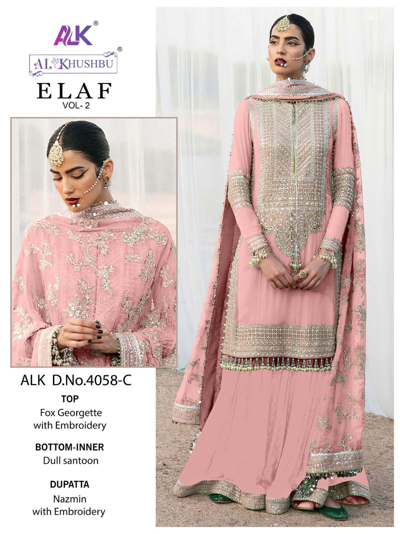 Al Khushbu Elaf Vol 2 Georgette With Heavy Embroidery Work Pakistani Suits Collection