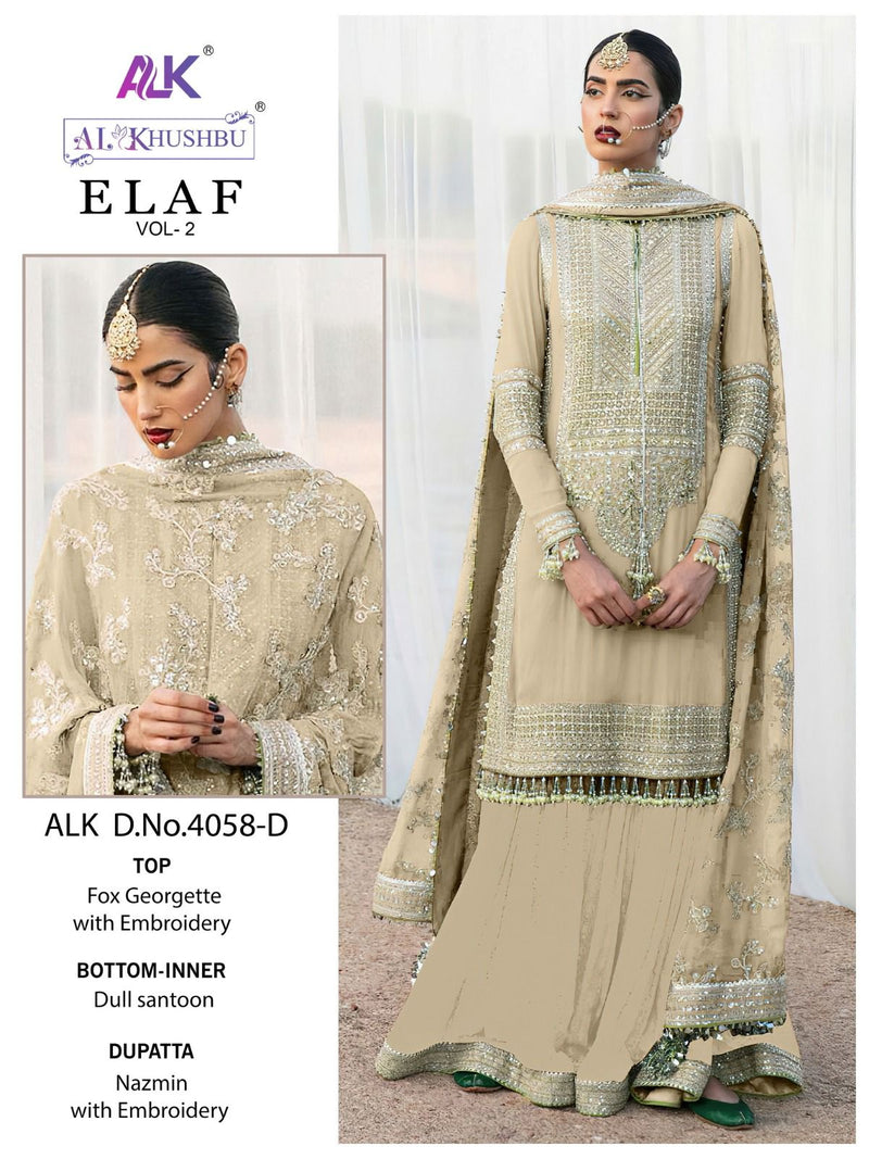 Al Khushbu Elaf Vol 2 Georgette With Heavy Embroidery Work Pakistani Suits Collection