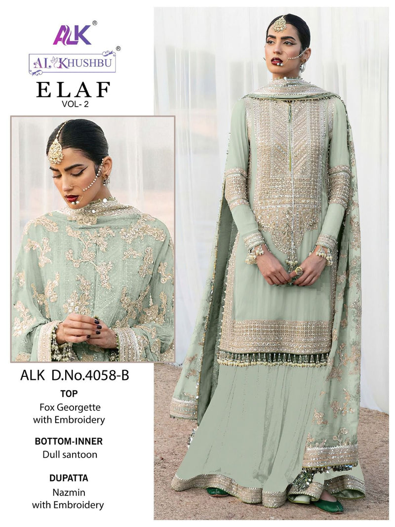 Al Khushbu Elaf Vol 2 Georgette With Heavy Embroidery Work Pakistani Suits Collection
