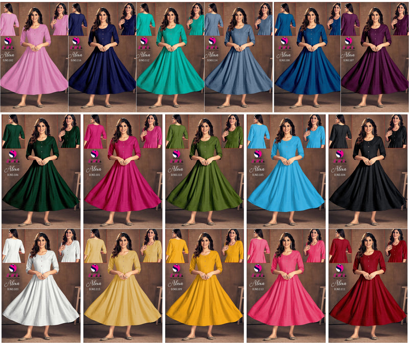 Samara Alexa Rayon With Fancy Shiffli Designer Gowns