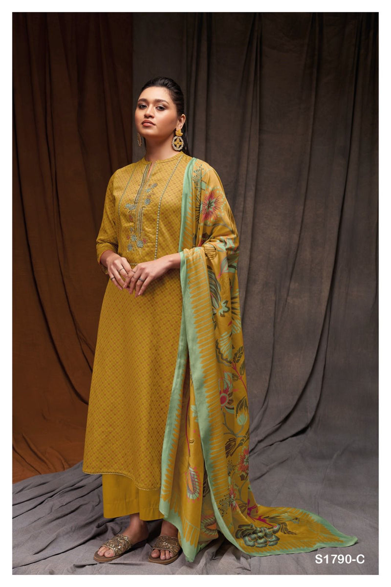 Ganga Alexa 1790 Cotton Silk Printed With Embroidery Designer Fancy Suits