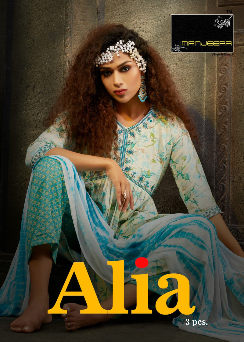 Manjeera Fashion Alia Capsul Print Alia Cut Style Kurti Combo Set