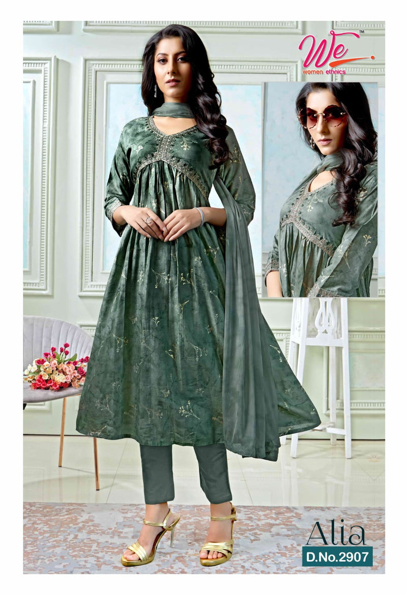 We Woman Ethnics Alia Fancy Printed Sequence Designer Alia Pattern Kurti Combo Set