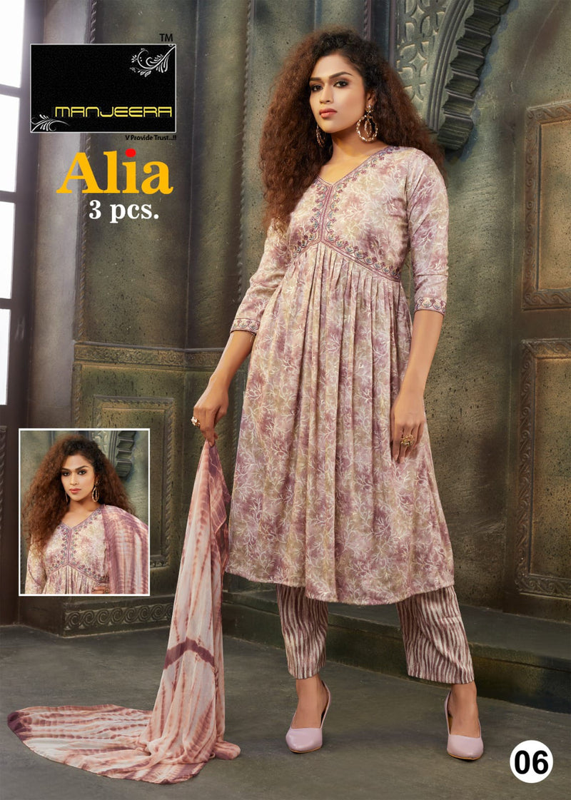 Manjeera Fashion Alia Capsul Print Alia Cut Style Kurti Combo Set