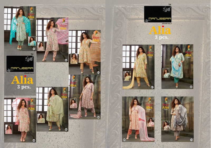 Manjeera Fashion Alia Capsul Print Alia Cut Style Kurti Combo Set
