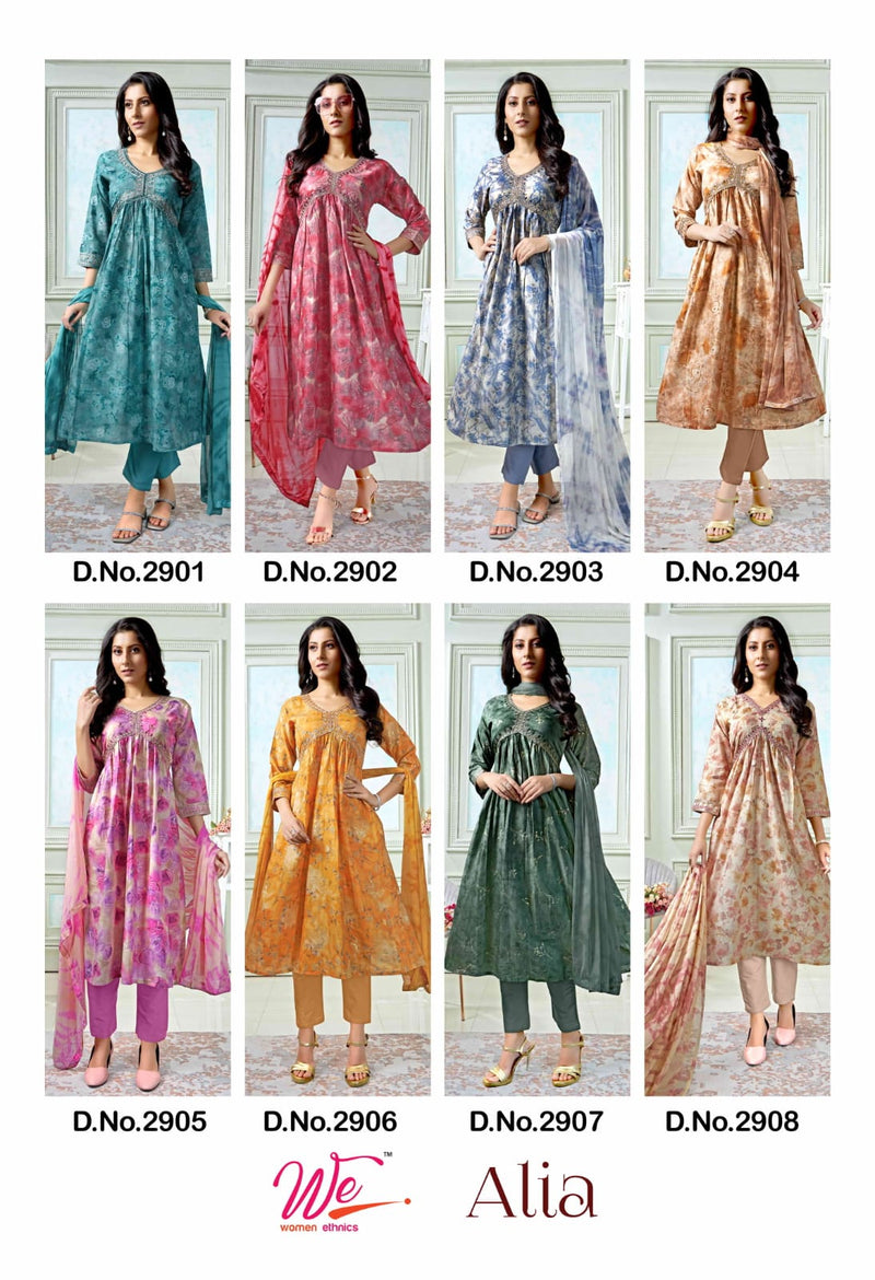 We Woman Ethnics Alia Fancy Printed Sequence Designer Alia Pattern Kurti Combo Set