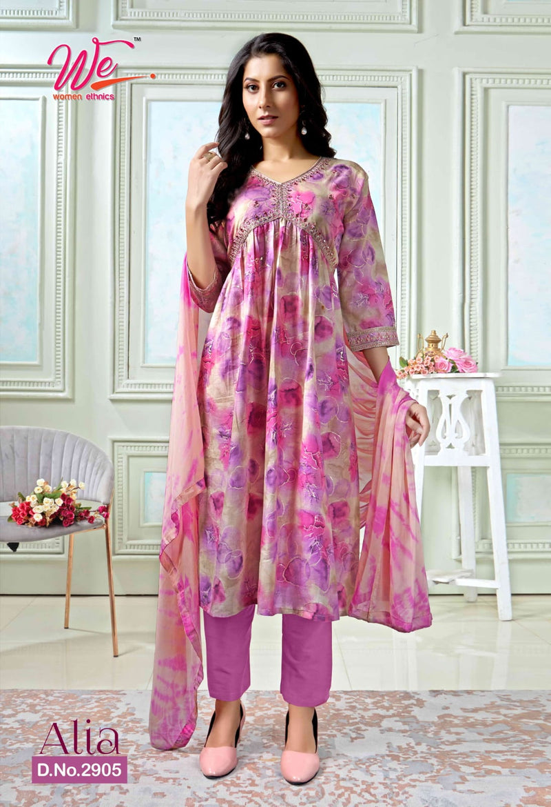We Woman Ethnics Alia Fancy Printed Sequence Designer Alia Pattern Kurti Combo Set