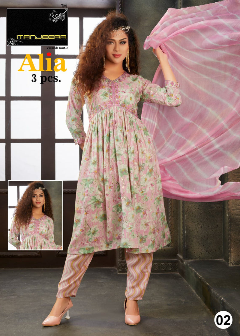 Manjeera Fashion Alia Capsul Print Alia Cut Style Kurti Combo Set