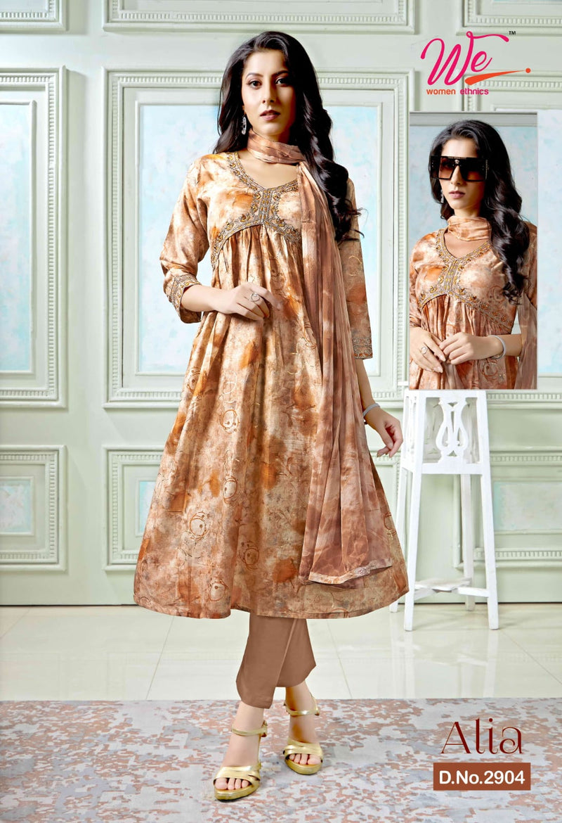 We Woman Ethnics Alia Fancy Printed Sequence Designer Alia Pattern Kurti Combo Set