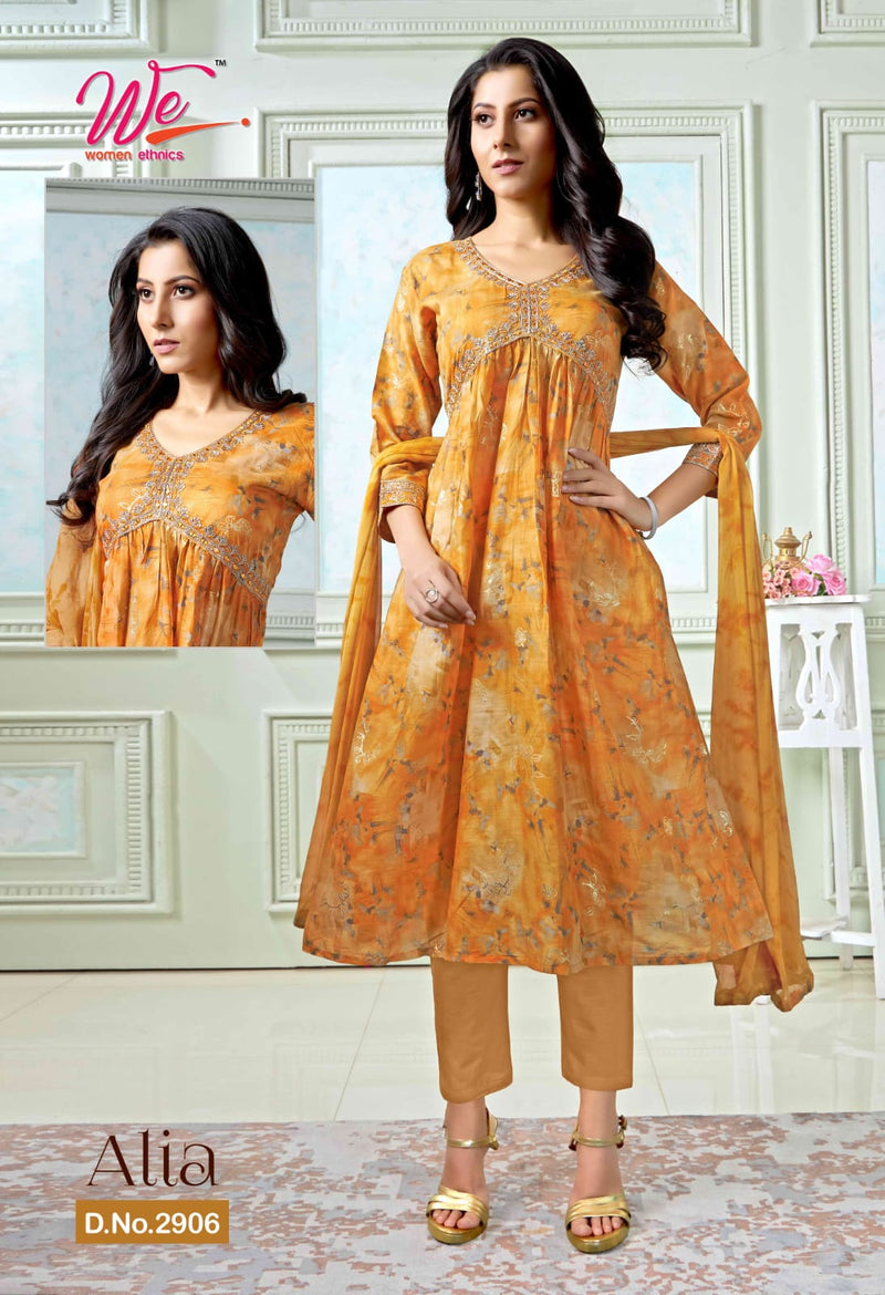 We Woman Ethnics Alia Fancy Printed Sequence Designer Alia Pattern Kurti Combo Set
