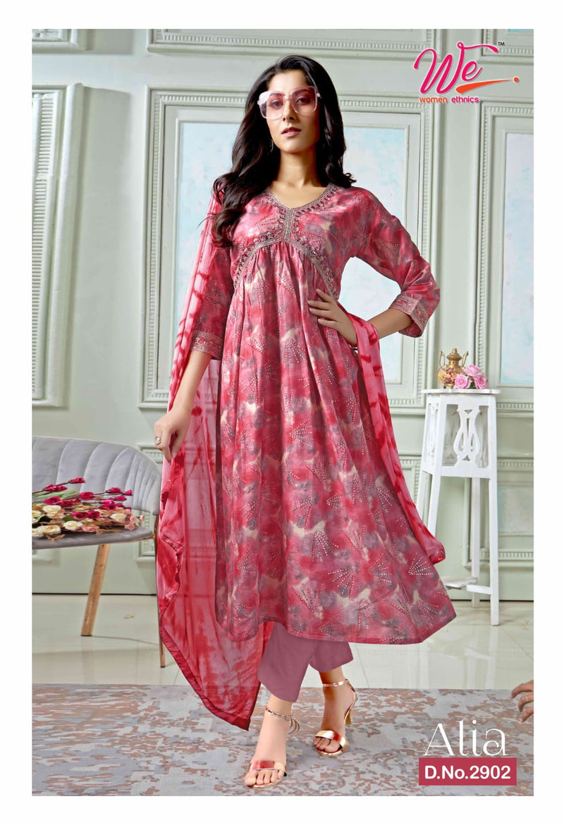 We Woman Ethnics Alia Fancy Printed Sequence Designer Alia Pattern Kurti Combo Set