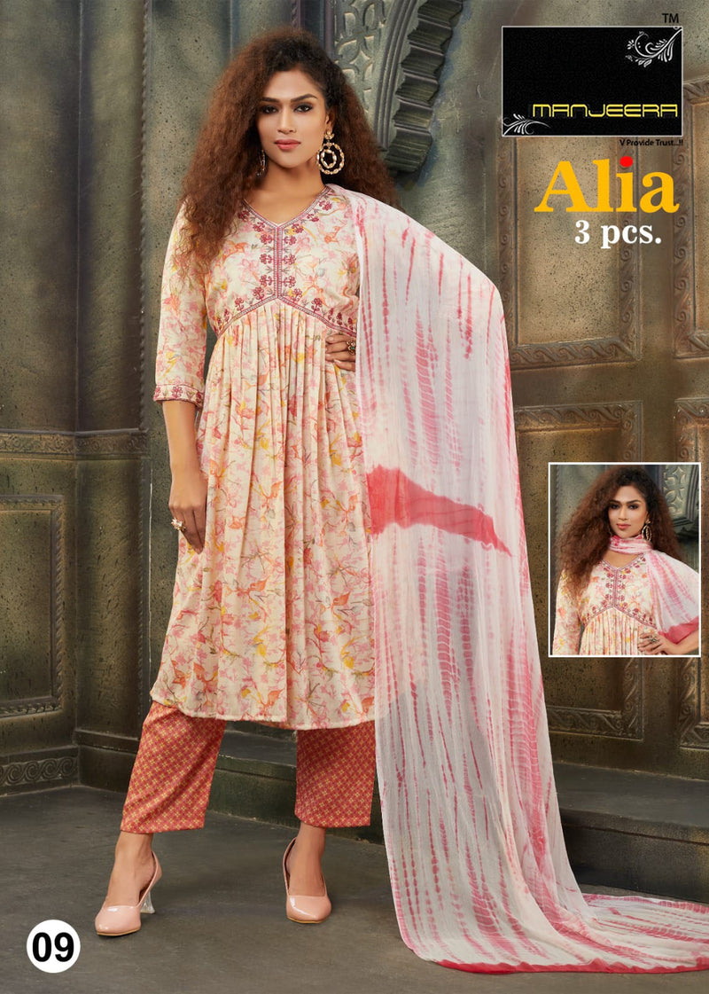 Manjeera Fashion Alia Capsul Print Alia Cut Style Kurti Combo Set