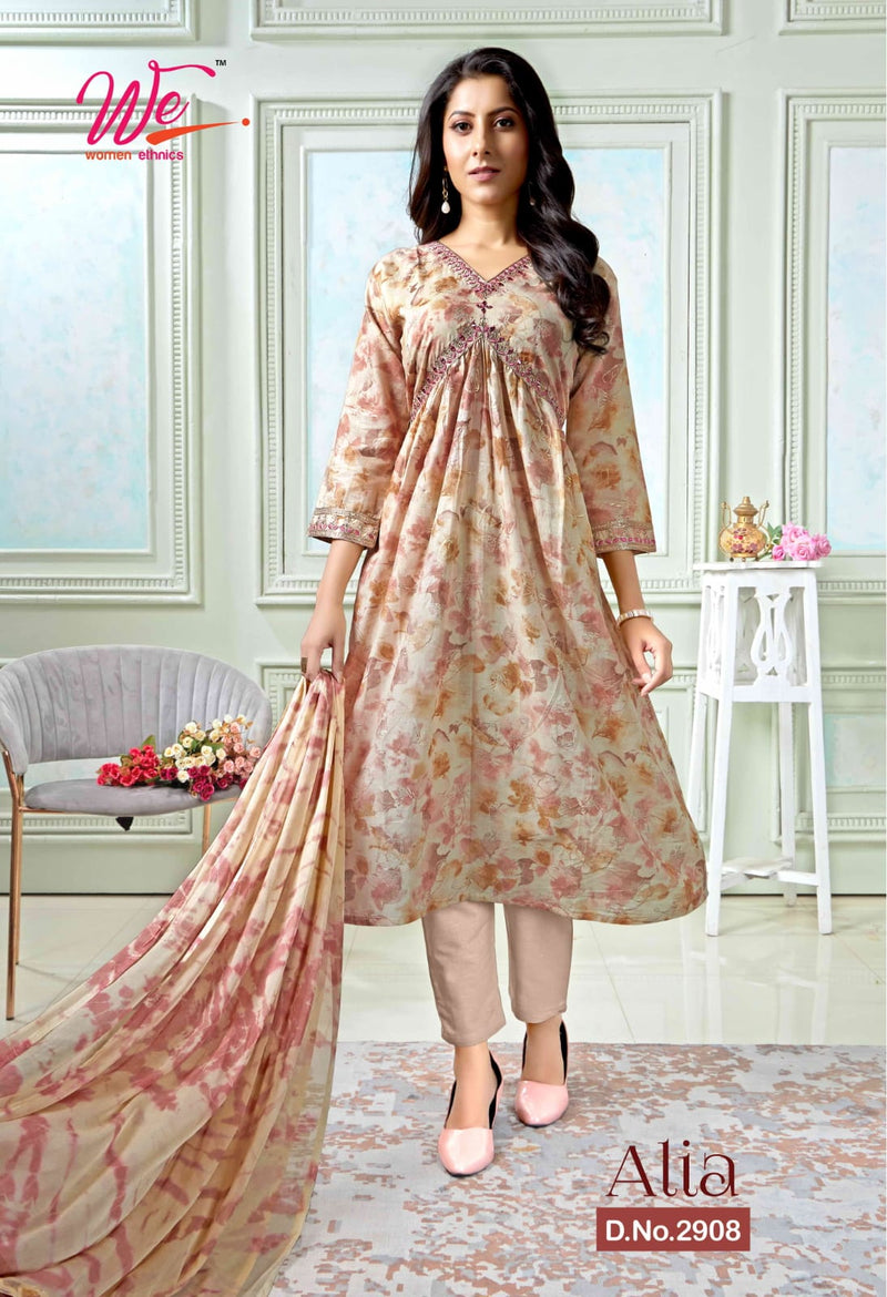 We Woman Ethnics Alia Fancy Printed Sequence Designer Alia Pattern Kurti Combo Set