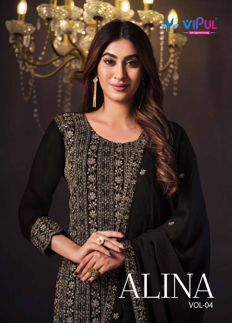 Vipul Alina Vol 4 Georgette With Heavy Embroidery Designer Suits