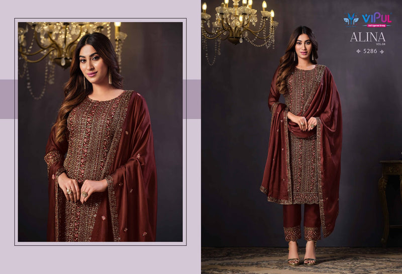 Vipul Alina Vol 4 Georgette With Heavy Embroidery Designer Suits