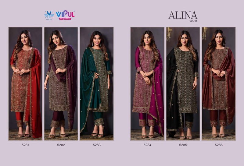 Vipul Alina Vol 4 Georgette With Heavy Embroidery Designer Suits
