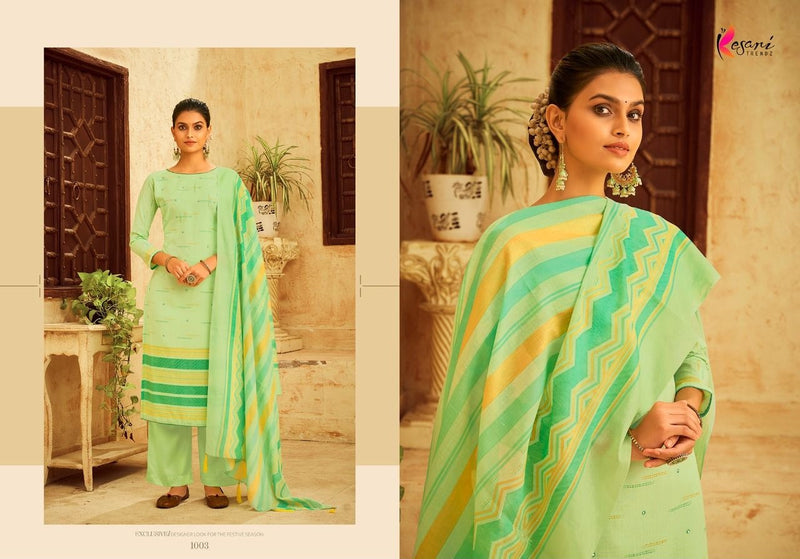 Kesari Trendz Alisa Printed Lawn Cotton With Fancy Work Suits