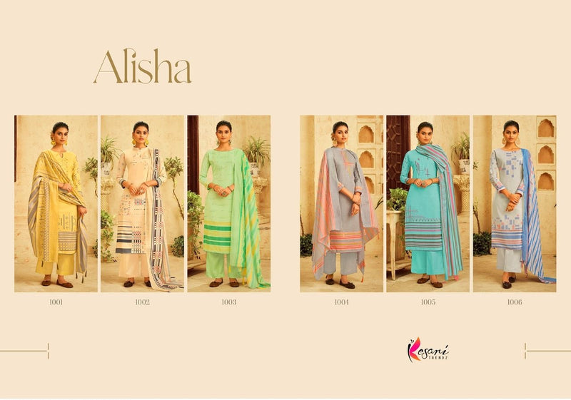 Kesari Trendz Alisa Printed Lawn Cotton With Fancy Work Suits