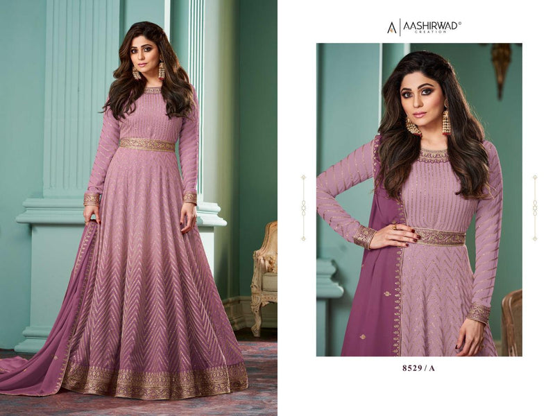 Aashirwad Creation Alizza Shaded Georgette With Heavy Designer Ready Made Gown Suits
