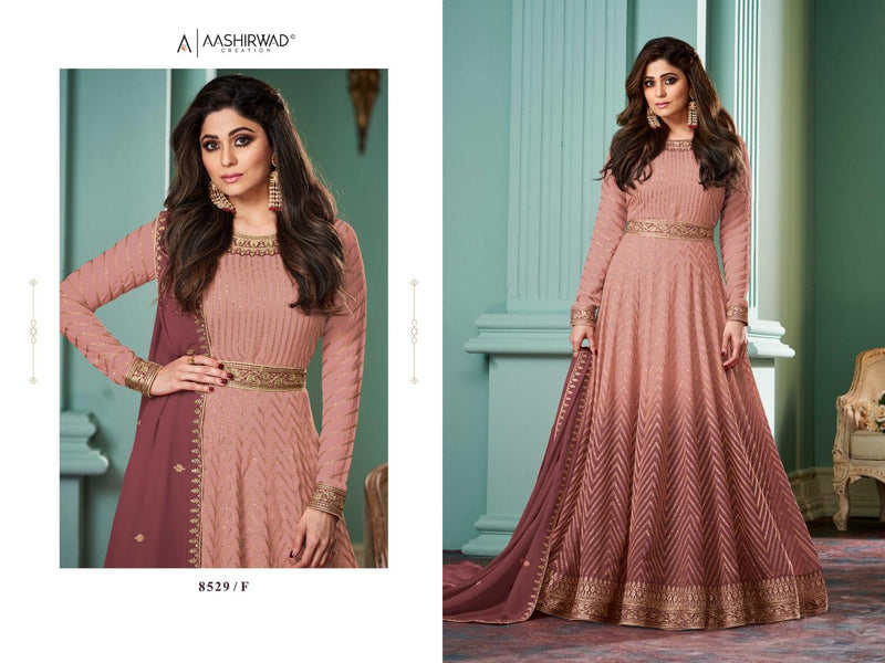 Aashirwad Creation Alizza Shaded Georgette With Heavy Designer Ready Made Gown Suits