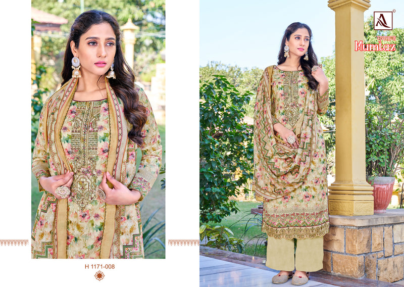 Alok Suit Mumtaz Jam Digital Embroidery Swarovski Diamond Work Daman Embroidery Patch Work Salwar Suits