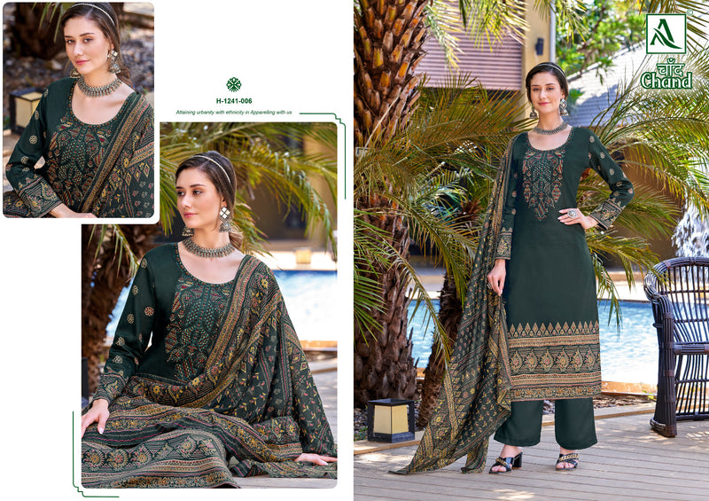Alok Suit Chand Jam Cotton Designer Printed Embroidery Swarovski Diamond Work Fancy Salwar Kameez