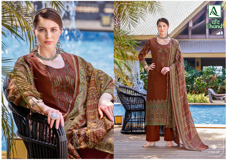 Alok Suit Chand Jam Cotton Designer Printed Embroidery Swarovski Diamond Work Fancy Salwar Kameez