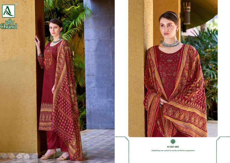 Alok Suit Chand Jam Cotton Designer Printed Embroidery Swarovski Diamond Work Fancy Salwar Kameez