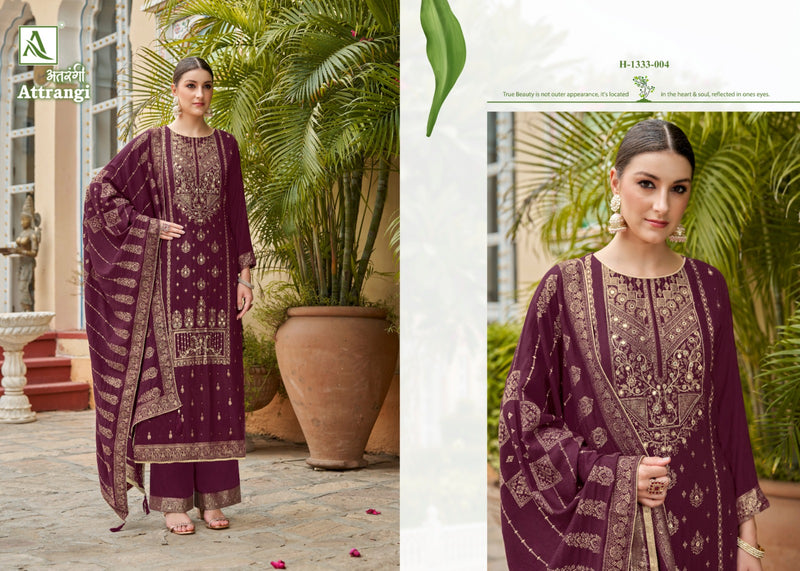 Alok Suits Attrangi Pashmina Designer Heavy Work Suits Collection