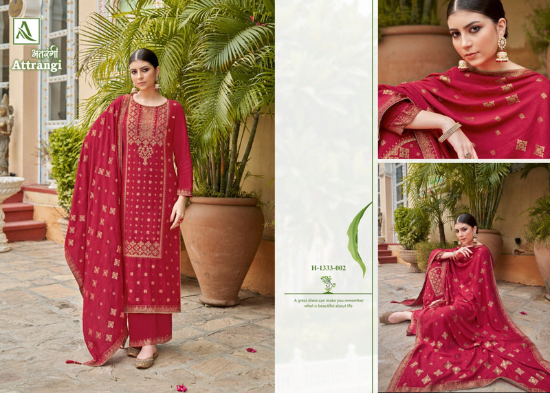 Alok Suits Attrangi Pashmina Designer Heavy Work Suits Collection