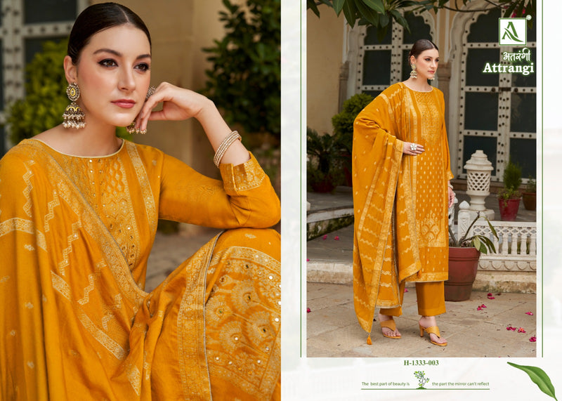 Alok Suits Attrangi Pashmina Designer Heavy Work Suits Collection