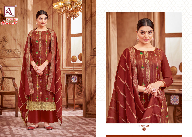 Alok Suits Golden Girl Viscose Embroidery Designer Salwar Suits