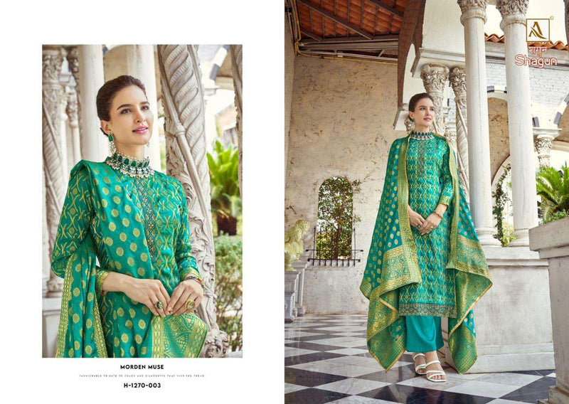 Alok Suits Shagun Jacquard Banarasi Style Designer Salwar Suit Collection
