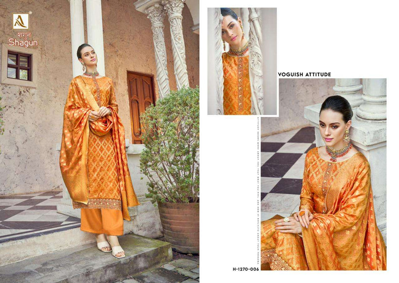 Alok Suits Shagun Jacquard Banarasi Style Designer Salwar Suit Collection
