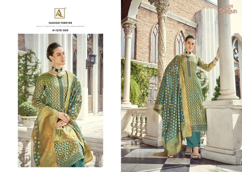 Alok Suits Shagun Jacquard Banarasi Style Designer Salwar Suit Collection