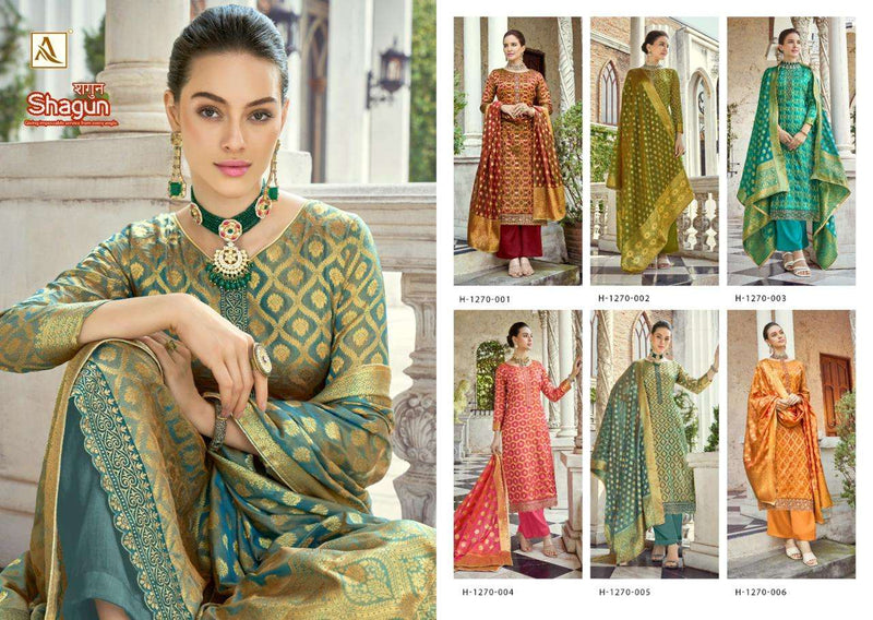 Alok Suits Shagun Jacquard Banarasi Style Designer Salwar Suit Collection