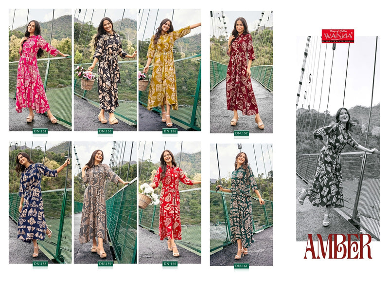 Wanna Amber Rayon Printed Heavy Fancy Wear Kurti