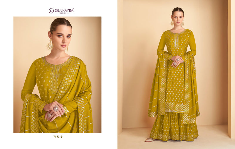 Gulkayra Designer Amber Chinon Heavy Embroidery Designer Salwar Suits