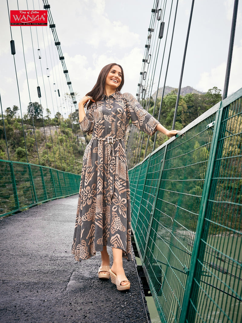 Wanna Amber Rayon Printed Heavy Fancy Wear Kurti