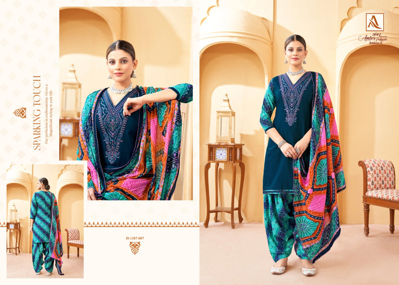 Alok Suit Amber Patiyala Edition Vol 3 Pure Viscose Thread Emnbroidery Diamond Work Salwar Suit