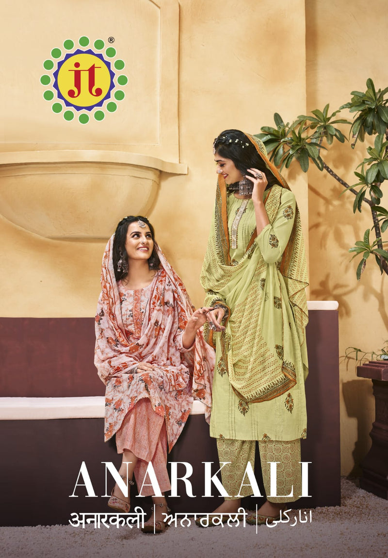 Jt Anarkali Lawn Cotton Print With Fancy Embroidery Work Suits