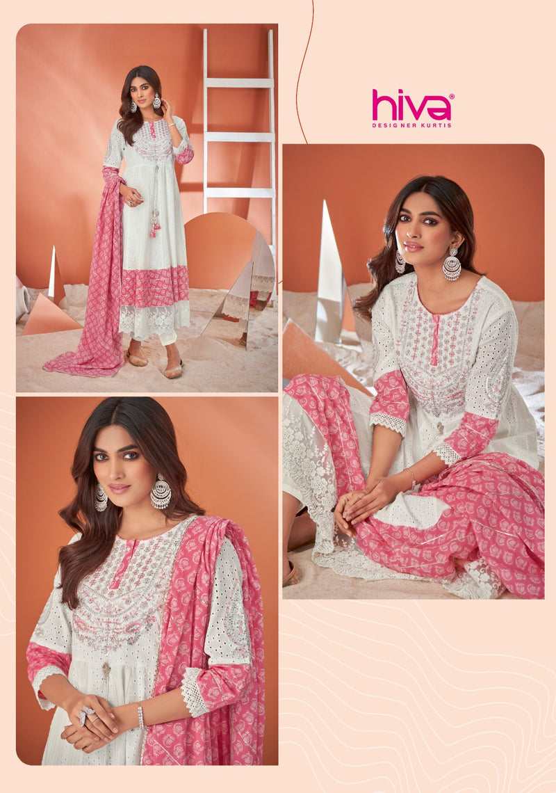 Hiva Designer Anarkali Cotton Heavy Shifli Designer Made Suits