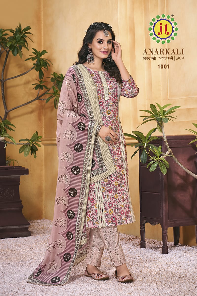 Jt Anarkali Lawn Cotton Print With Fancy Embroidery Work Suits
