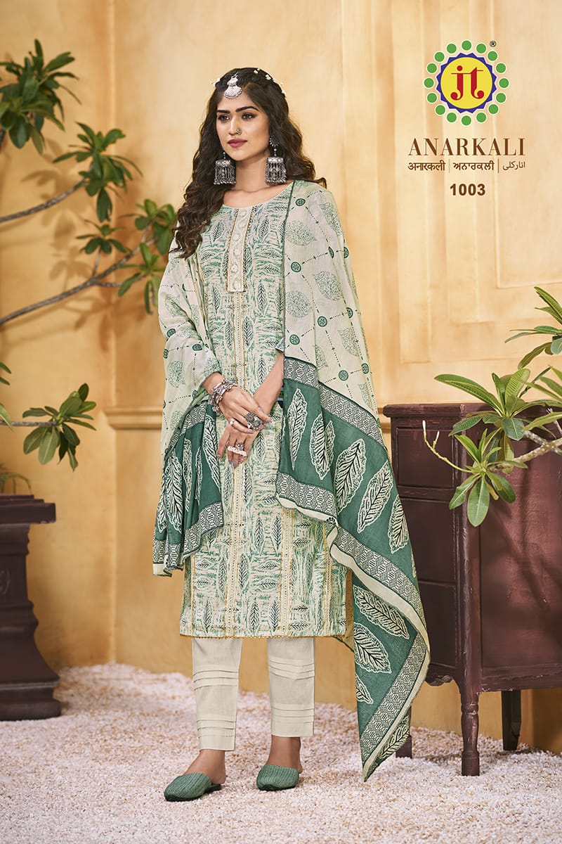 Jt Anarkali Lawn Cotton Print With Fancy Embroidery Work Suits