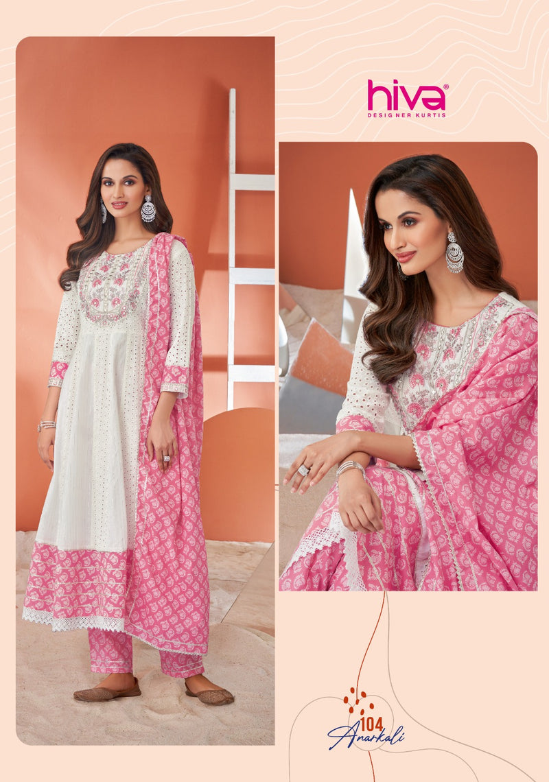 Hiva Designer Anarkali Cotton Heavy Shifli Designer Made Suits
