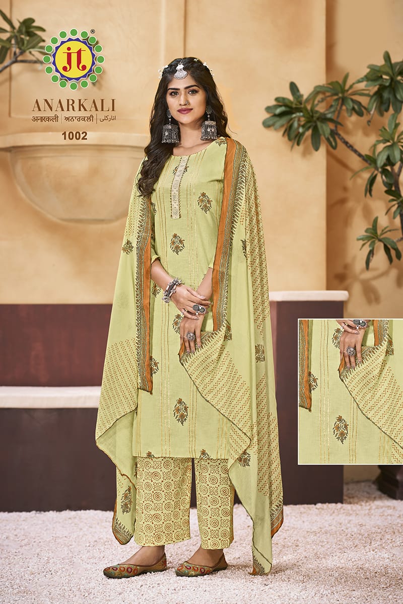Jt Anarkali Lawn Cotton Print With Fancy Embroidery Work Suits