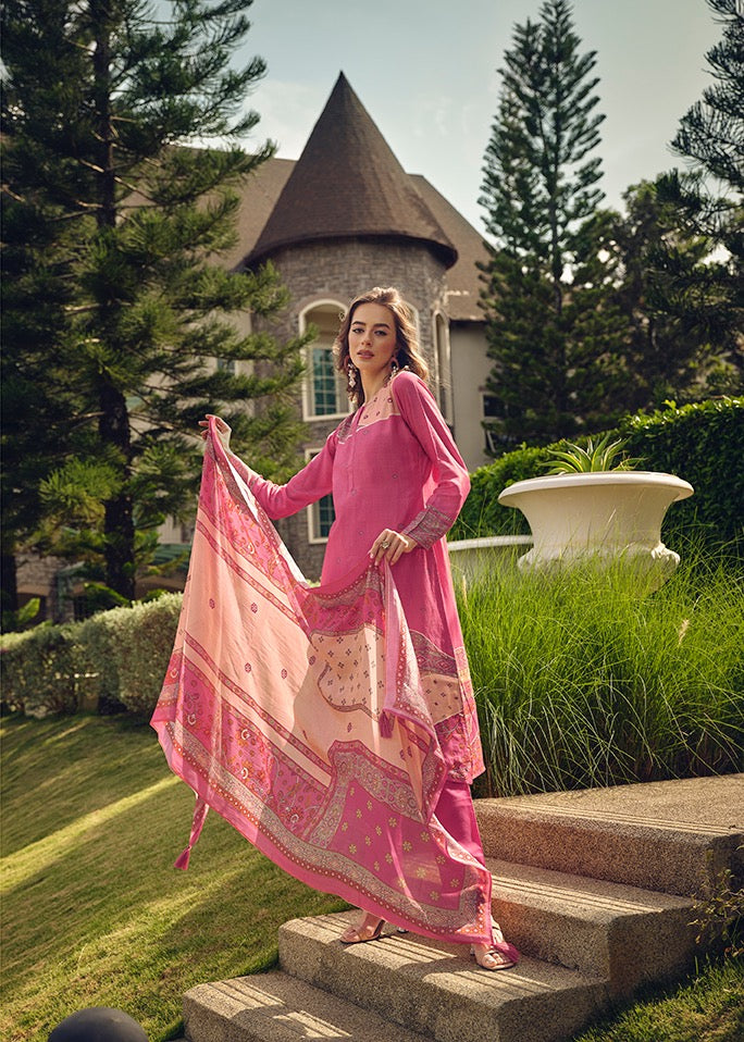 Prm Trendz Anjum Muslin Digital Print With Heavy Work Suits