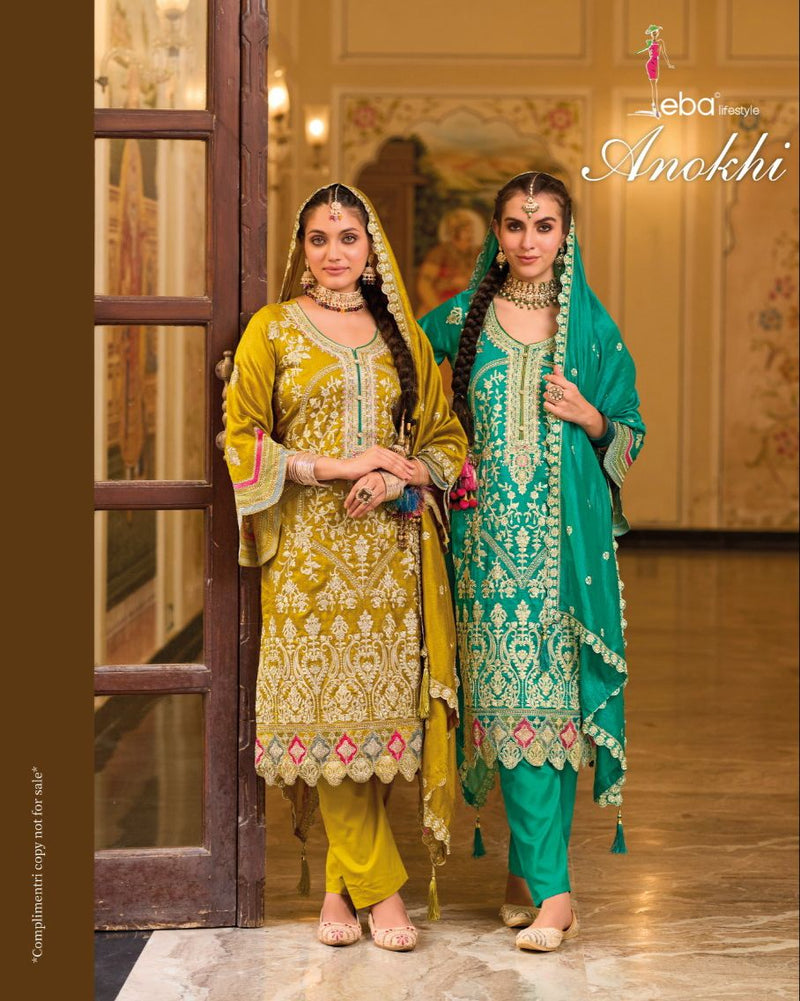 Eba Lifestyle Anokhi Silk With Embroidery Work Beautiful Designer Readymade Suit